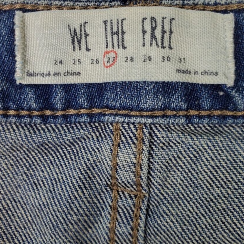 We The Free Zip It Up Denim Mini Skirt in Blue Size 27 BOHO - Picture 5 of 6